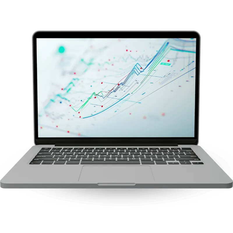 Laptop mit Auswertung der Strompreise für die Arbitrage
