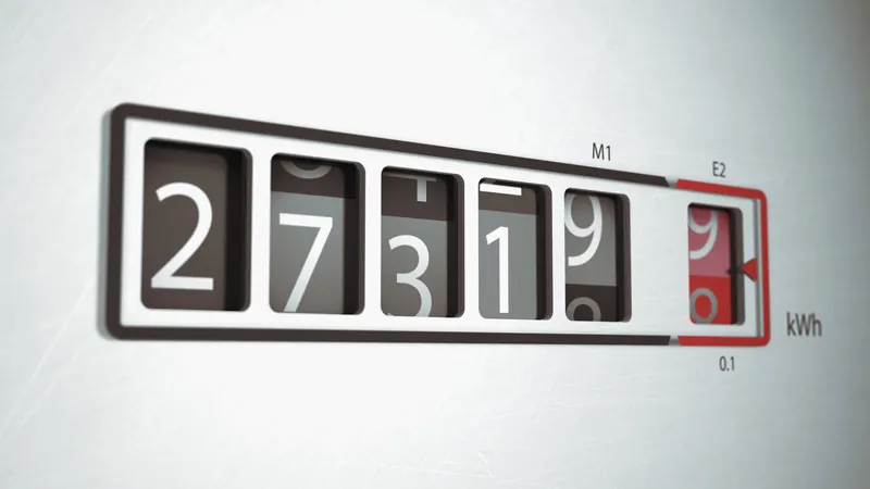 Stromzähler mit Zählerstand in Kilowattstunden