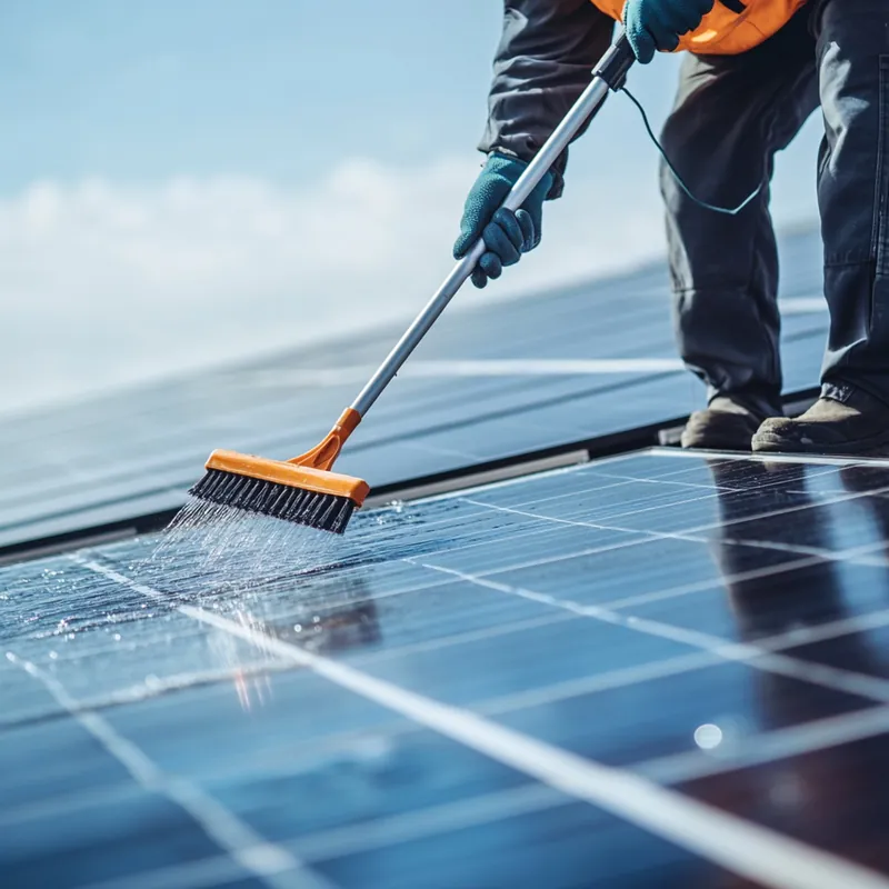 Reinigung von Solarmodulen mit Bürste